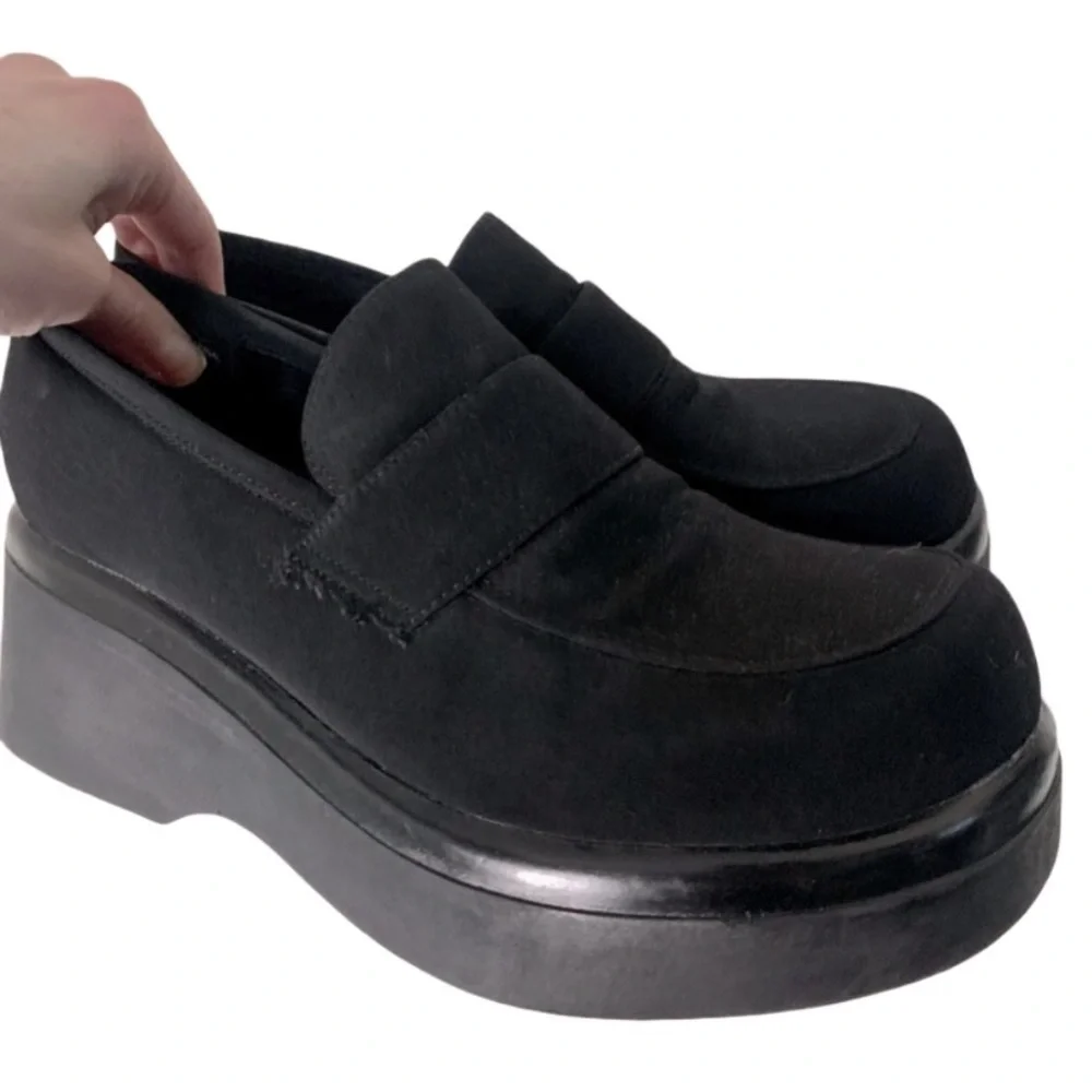 Y2K Black Steve Madden Chunky Platform Dark Academia Shoes